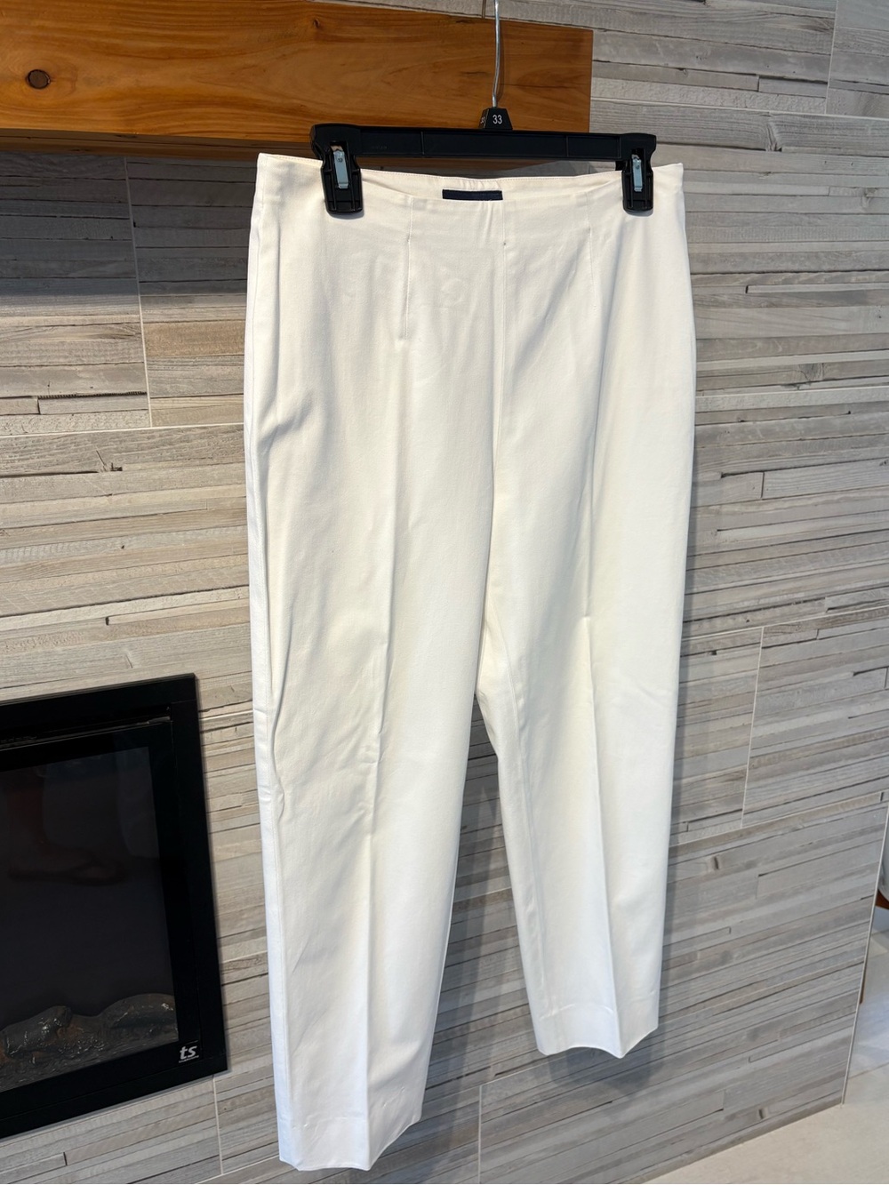 Piazza Sempione Audrey side zip white cotton pants Made In Italy Size 44 = 8 US